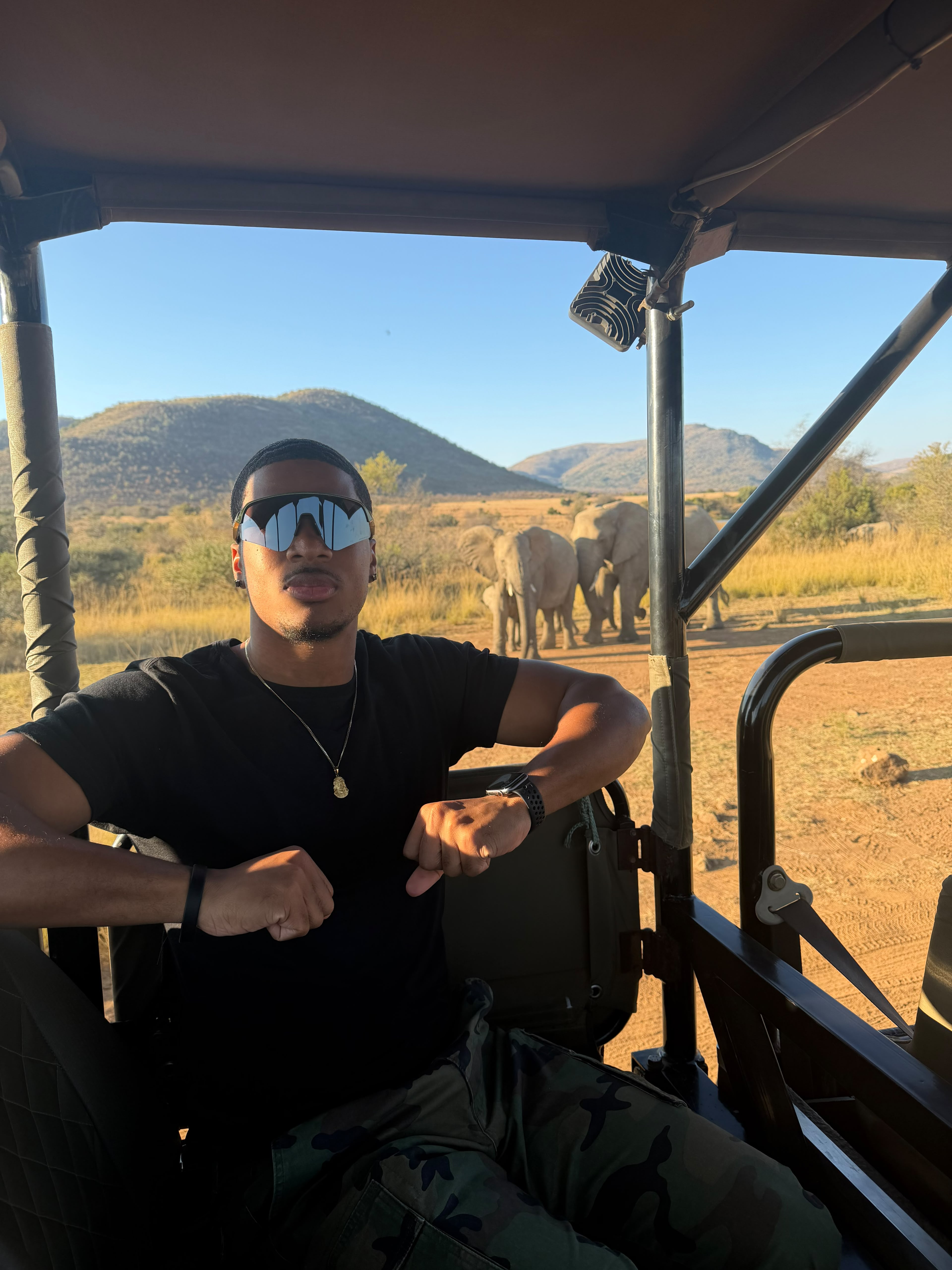 Tourists on African safari